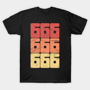 Retro 666 Satanic Text T-Shirt